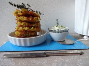 Gemüse-Rösti mit Zitronen-Kräuter-Quark 2