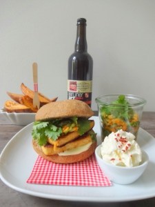 MS Tofuburger mit Süßkartoffeln und Dip