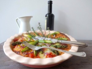 Pfannen-Pizza-mit-grünem-Spargel