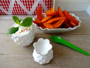 Kürbis Frites mit Limetten-Dip
